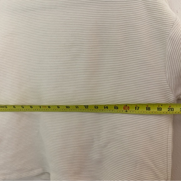 Madewell knit cream sweater womens medium 100% cotton pockets - Picture 14 of 15